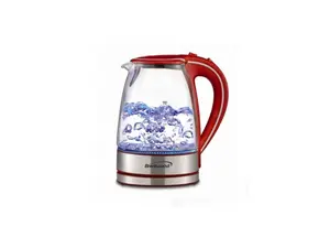 Brentwood KT-1900R Tempered Glass Tea Kettles, 1.7 Ltr, Red