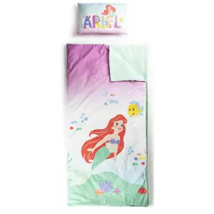 Jay Franco Kids Disney The Little Mermaid 2 Piece Set Indoor Sleeping Bag for School and Sleepovers