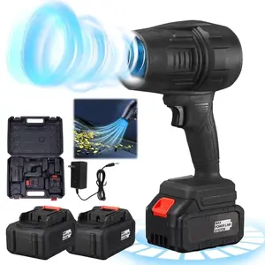 21V Cordless Brushless Blade Blower | Includes 2 Batteries, A Pair Of Earplugs, And 3 Detachable Nozzles | Used For Lawn, Snow, And Car Cleaning