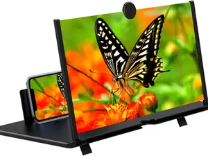 Screen Magnifier for Cell Phone – 3D HD Magnifing Screen Enlarger Projector for Movies Videos and Gaming – Foldable Phone Stand Holder with Screen Amplifier–Compatible with All Smartphones