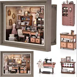 DIY Book Nook Kit, 3D Country Style Wooden Puzzle with LED Light, Wall-Mountable Frame, Perfect for Halloween Decoration, Ideal Gift for Craft Lovers