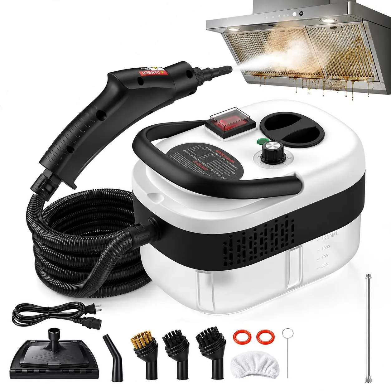 2500W Handheld Steam Cleaner for Home, 6-Level High Pressure Steam Gun, Steam Machine w/40.6oz Tank, Portable Car Steamer for Auto Detailing & Cleaning, Car, Floor, Furniture, Tile Grout, Wall Party Gift For Family