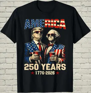 America 250th USA Anniversary Shirt, Funny Trump Washington Top, July Fourth Gift For Conservative Dad