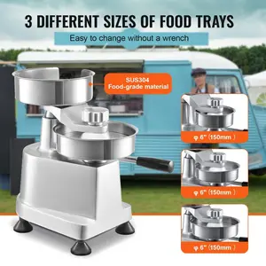 VEVOR Commercial Burger Patty Maker, 3 Convertible Mold(2/4/5-inch) Manual Beef Patty Maker, 1.5KG Large-Capacity Hopper Hamburger Press Machine, PE Meat Forming Processor with Handle Patty Paper