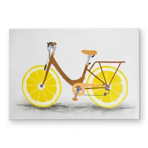 Begin Home Decor CODM1724NS8XRY 17 x 24 in. Lemon Wheel Bike Door Mat - Yellow Indoor & Outdoor Home Decor