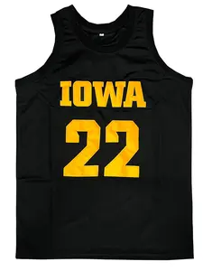 Men's Basketball Jersey, # 22 Yellow Classic Retro Embroidered Sleeveless Sweat Wicking And Breathable Tank Top Basketball Suit