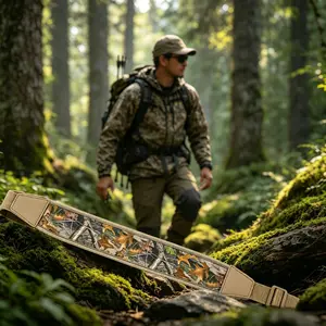 Two Point Sling for Rifle, Tactical Gear & Large Camping Equipment (Tent, Mat, Sleeping Bag) – Versatile, Length Adjustable 31.5"-53" with Swivels, Padded Shoulder Strap, Durable Nylon & Rubber Iron Buckle