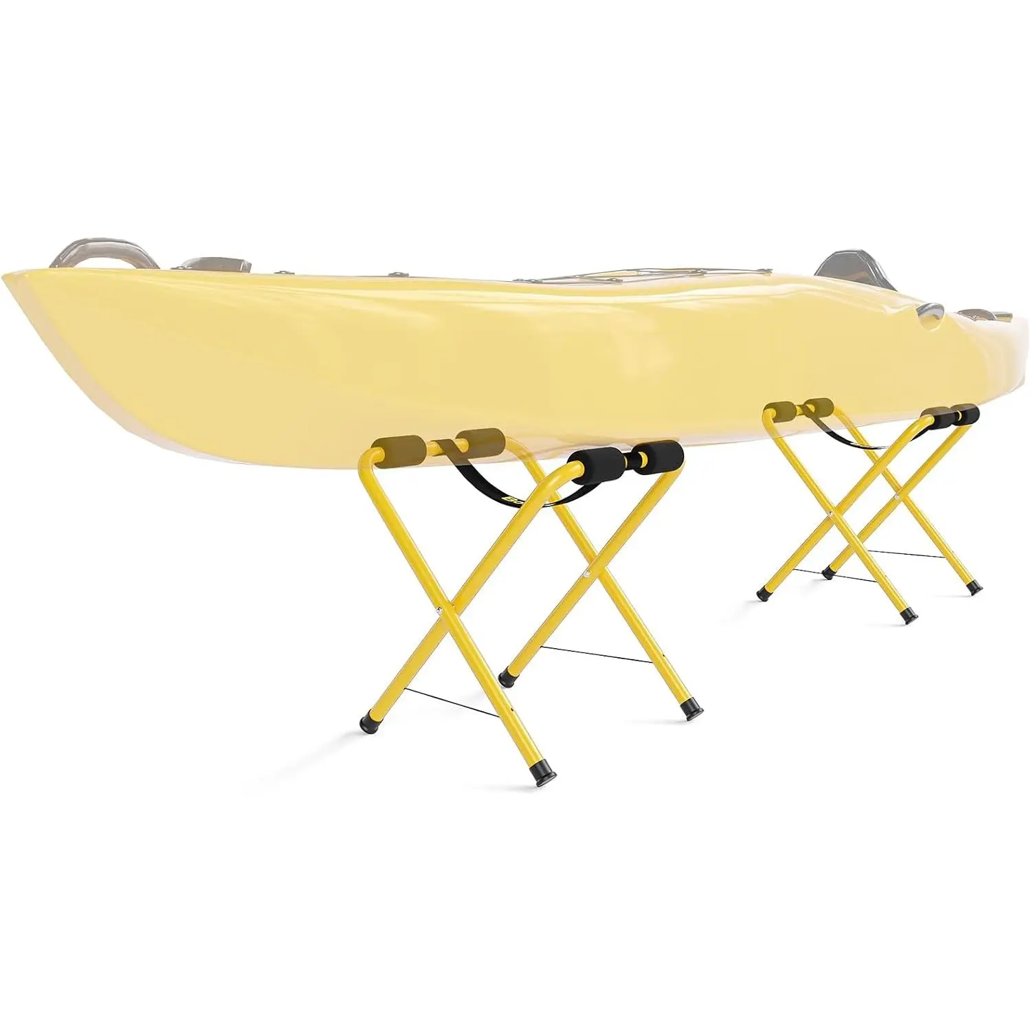Bonnlo Portable Kayak Storage Rack, Foldable Kayak Stand, Aluminum Freestanding Storage Rack Accessories for Kayaks, Canoes & SUP Paddle Boards, 150 lbs Capacity, No Assembly