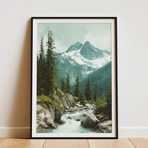 North Cascades National Park Poster Washington State Art Print Vintage Style Travel Poster Pacific Northwest Wall Art Decor Home Decor Gift