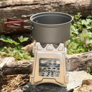 Portable Camping Backpacking Stoves, Lightweight Stainless Steel Stove for Outdoor Camping Cooking, Camping Kitchenware, Collapsible Backpacking Stove