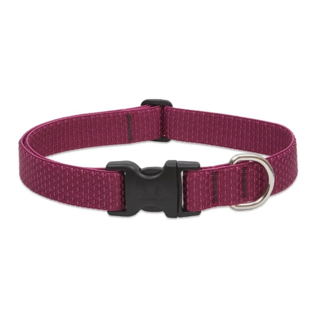 Lupine Fabric Dog Collar - 1'' Width, Berry Color, 12''-20'' Adjustable Length, Comfortable Design, Secure Fit