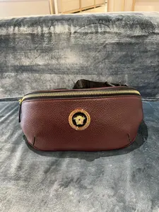 Pre-owned VERSACE FINAL SALE Crossbody Bags BRAND NEW Unisex Leather Medusa Bumbag Brown