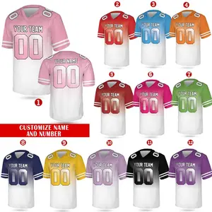 Personalized Team Name And Number Football Jersey, Custom V-neck Short Sleeve Jersey Shirt, Football Jersey For Football Fan Football Lover