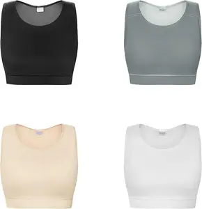 Tomboy Chest Binder Super Flat Women Bra Womenswear Basic Black Minimalist Seamless Wireless Supportive Everyday Brallete shapewear women corset fajas body shaper Grey Compression