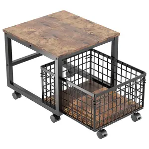 Fridge Stand with Load, Portable Serving Trolley Shelf with Wheels for Living Room, Kitchen, Bathroom, Ideal for Drinks, Snacks, Books, Beauty, Black