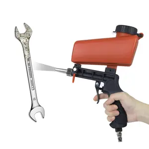 Portable Gravity Sand Blaster 90psi Handheld Pneumatic Blasting Gun Set Paint Spraying Tool Adjustable Small Sand Blasting Machine Sandblasting Gun