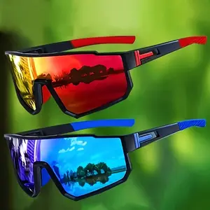 2PCS Cycling Sports Sunglasses for Mountain Biking, Unisex Protective Eyewear with Wind Sand Blocking and Lightweight Design