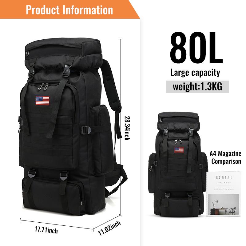 【Jumahe】Prepper Bags, 80L Big Forest Bugout Bags, 600D Oxford Fabric Go Bag, Waterproof and Breathable Travel Backpack, Spend night Biggie Handbag, Rugged and Durable Men's Camouflage Backpack Hiking Camping Hunting Fishing SpringStatements 【Jumahe】Prepper Bags, 80L Big Forest Bugout Bags, 600D Oxford Fabric Go Bag, Waterproof and Breathable Travel Backpack, Spend night Biggie Handbag, Rugged and Durable Men's Camouflage Backpack Hiking Camping Hunting Fishing SpringStatements