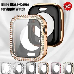 Full Coverage Watch Case, Rhinestone Decor Watch Protective Cover, Watch Protector for Apple Watch, Wearable Screen Protector, Smartwatch Face Covers