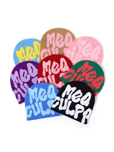 Unisex Street Trend Letter Pattern Beanie Hat, Y2K Trendy Soft Beanie Cap, Fashionable Warm Knitted Hat for Fall & Winter for Men & Women