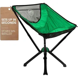 CLIQ Portable Camping Chair Version 1.0 - Lightweight Folding Chair for Camping - Supports 350 Lbs - Perfect for Outdoor Adventures - Moss