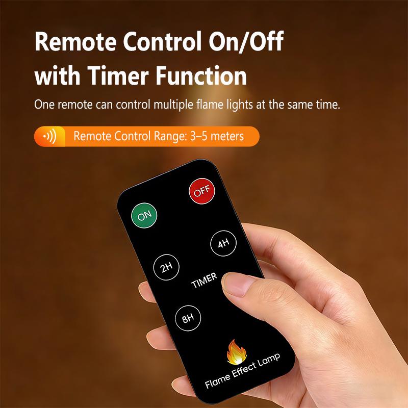 USB Flame Night Light with remote, Realistic LED Candle Flame Ambient Lamp, USB Powered Tabletop Light with remote, Energy Efficient Decor for Car, Bedroom, Party, Christmas & New Year Gift