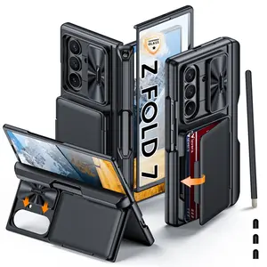Vizvera for Samsung Galaxy Z Fold 7 RFID Wallet Case – S Pen Holder, Card Slot, Camera Cover, Slim & Protective