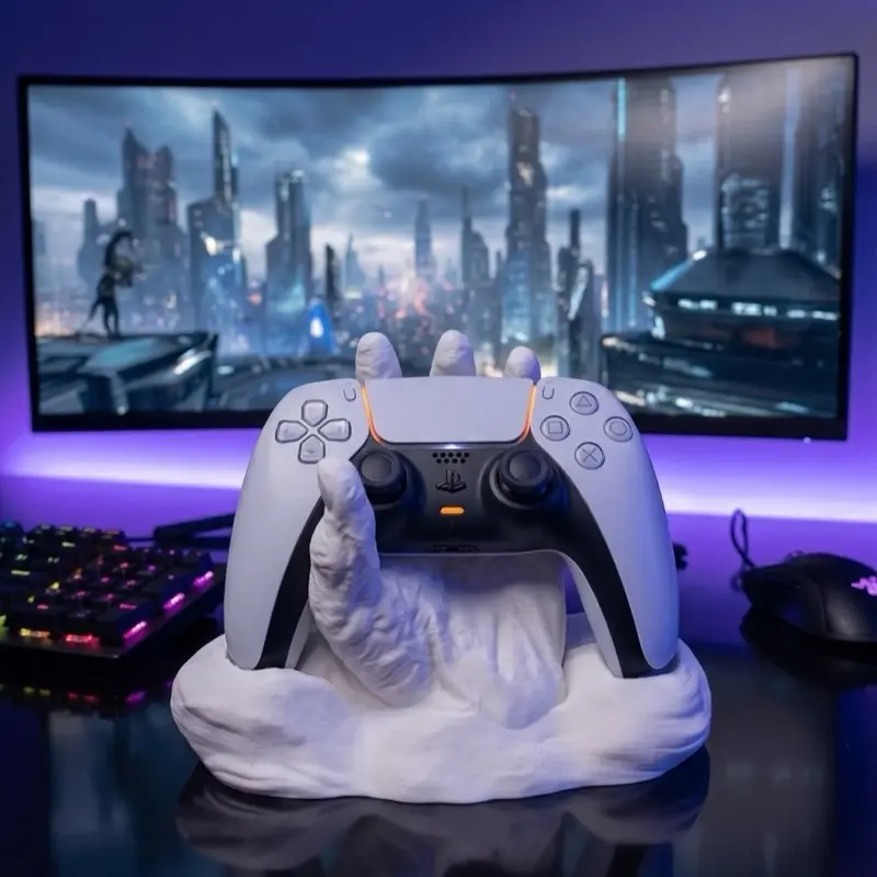 Creeping Hand PS5 Controller Holder Horror-Style 3D Printed Display Stand for DualSense Unique Gaming Accessory