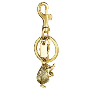 Cute Hedgehog Metal Keychain, Gold Finish, Versatile Bag Charm, Delicate & Unique Design