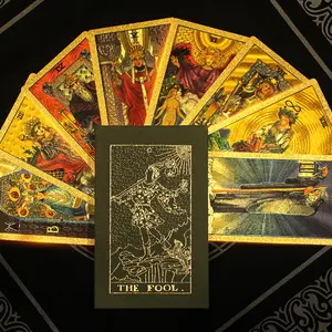 Gold Foil Tarot Cards Tarot Cards Tarot Color Printing Tarot Cards PVC Waterproof Tarot Cards Instructions Board Game Tablecloth