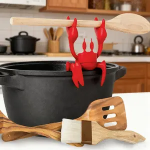 Crab Silicone Utensil Rack, Heat Resistant Spoon Holder, Non-Slip Kitchen Steam Release Vent, Durable Cooking Accessory