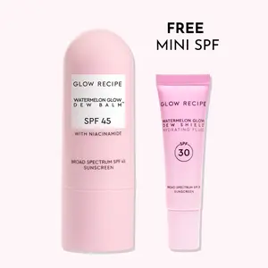 Glow Recipe Korean Suncare Kit, Watermelon Glow Dew Balm SPF 45 + Dew Shield SPF 30, Hydrating Broad Spectrum Sun Protection, Skincare Bundle