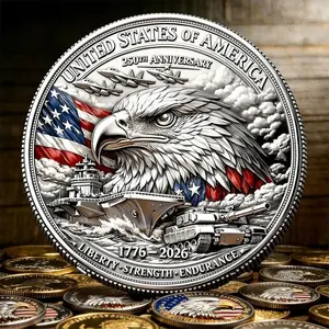 USA 250th Anniversary Challenge Coin Set | Liberty Bell & Bald Eagle 1776-2026 Patriotic Coins |Gift for Patriots Independence Day Unique Father's Day Gift for Him