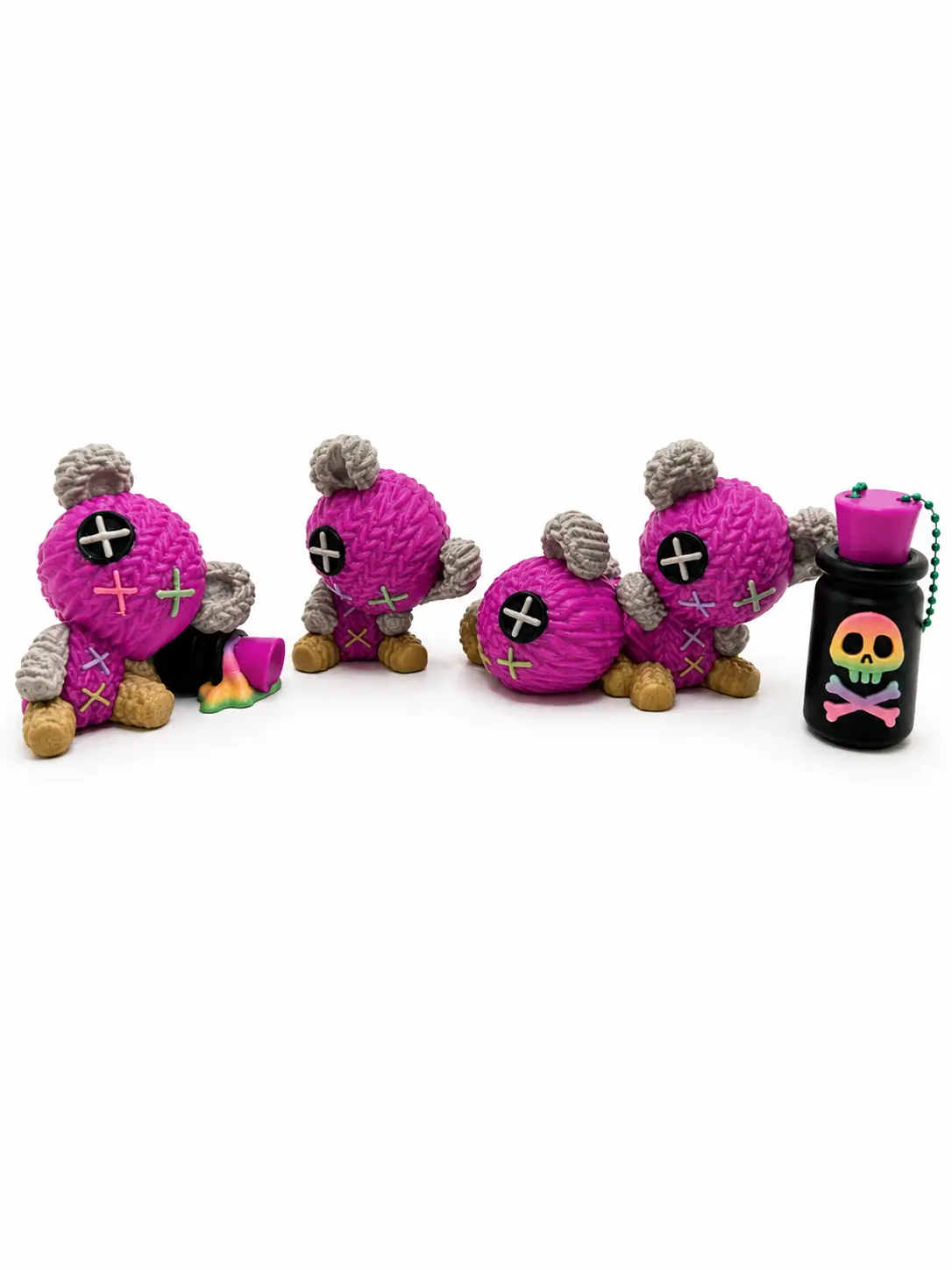Lupa Wolf Accessories with keychains — Stuffies, Potion Bottles & Skull Earrings | 3D Printed Voodoo Add-Ons