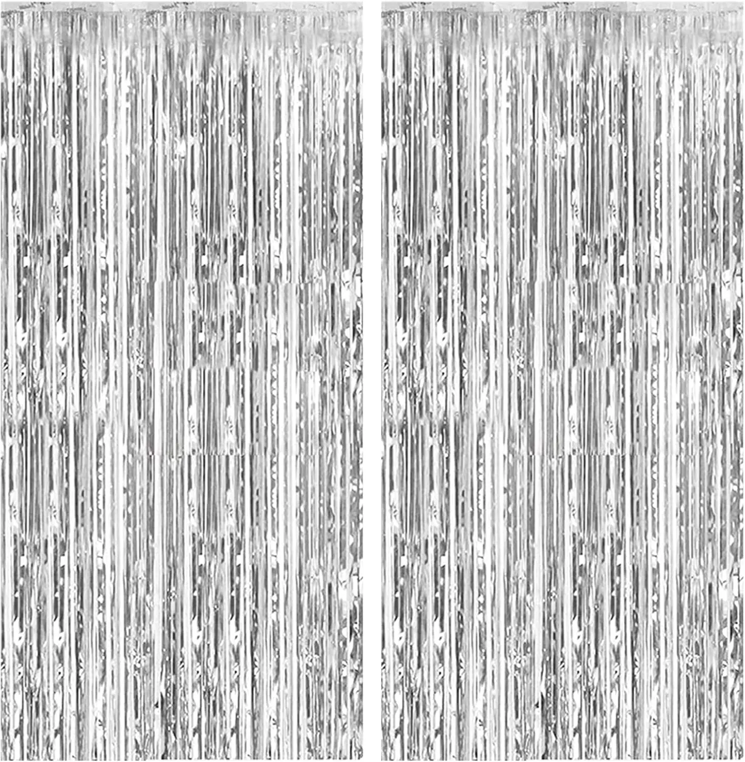 2 Pack Foil Curtain Backdrop Silver Metallic Tinsel Foil Fringe Curtains Photo Booth Props for Birthday Wedding Engagement Baby Shower Bachelorette Christmas Holiday Celebration Party Decorat Happy Mother’s Day Giftions