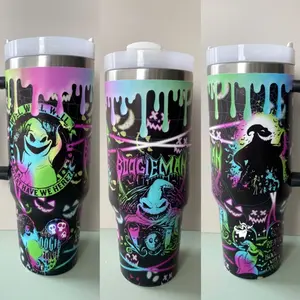 Oogie Boogie Custom Quencher 30oz or 40oz Stainless Steel Tumbler CP With Handle