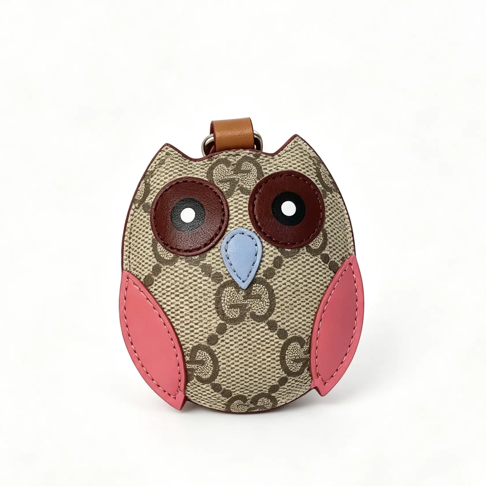 Pre-owned GUCCI Canvas Bag Accessories Pre‑Owned Owl Pouch Charm GG Supreme Animal Motif Bag Accessory YIZHEN YZ0012