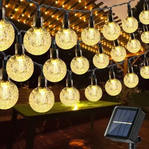 Solar String Lights Outdoor Waterproof, 39ft 100 LED Globe String Light, 8 Modes, Crystall Ball Lights for Garden, Lawn, Patio, Yard