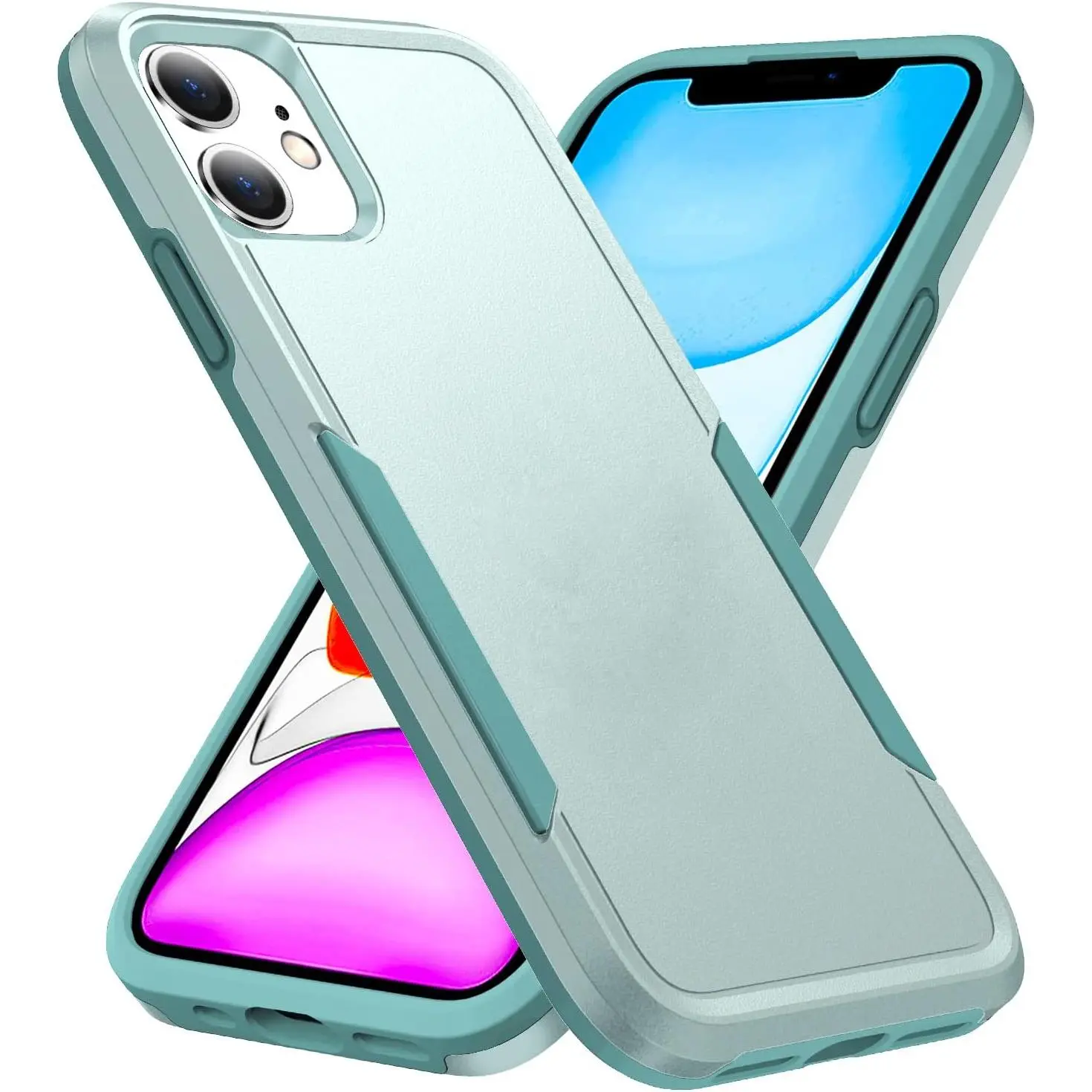 Compatible with  11 Case, Heavy Duty Protection Shockproof Dropproof  Anti-Scratch Phone Case Cover for 11 -Green