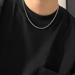 Men's Stainless Steel Necklace - Simple Fitness Style, Fashionable Square Serpentine Chain