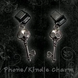 Skeleton Key Gothic Phone Kindle Port Charm Accessory
