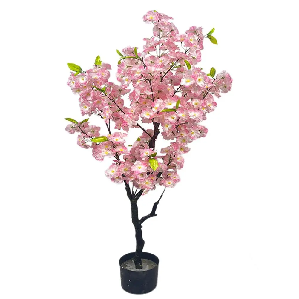 Artificial Cherry Blossom Tree, 120cm Large Cherry Blossom Tree Artificial Plant in a Pot, Realistic with Lifelike Trunk, Large Artificial Plant Decoration for Indoors Outdoors Living Room Balcony mixed brown fire pit table metal ground cover