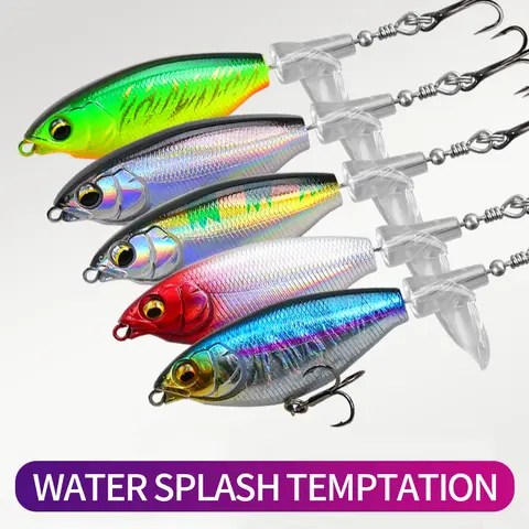 Short Floating Swim Bionic Paddle Tail Swimbait Set with Hook - 6.4cm Water Surface Propeller Hard Baits, Lifelike Artificial Fishing Accessories for Fishing Enthusiasts