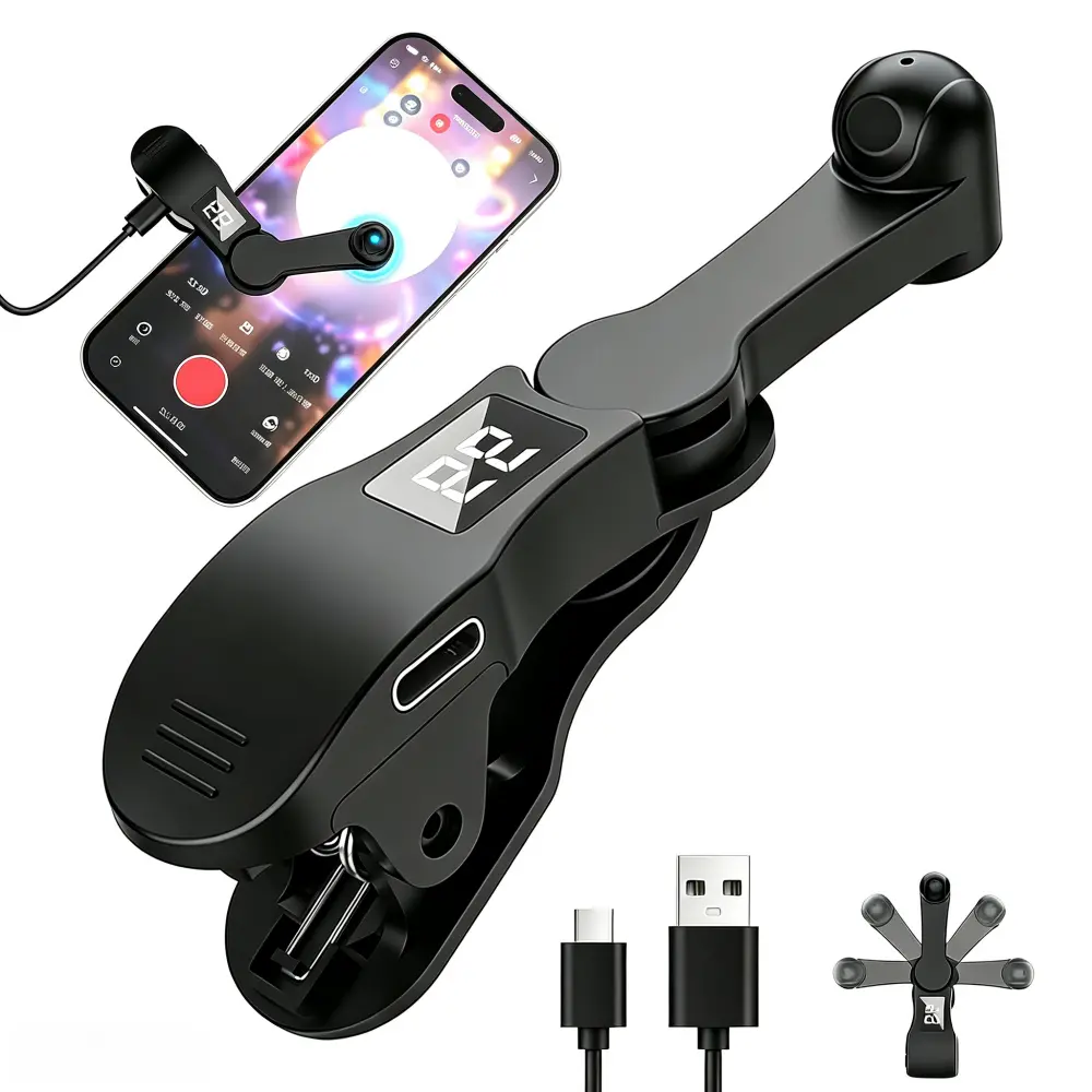 Auto Clicker for Smart Phone, Rechargeable Phone Screen Device Speed Clicker for iPhone iPad Apps, Fast Click Simulation Finger Continuous Click for Tiktok, Live Broadcasts Likes, Lightning Deal, Reward Task, Plug and Play(Black/Pink) Summer Sale