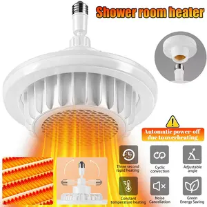 Bathroom Heater Ceiling, Bathroom Heat Lamp, Electric Heating Fan Light, Bathroom Heater Ceiling with Remote Control(White)