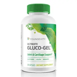 Youngevity Ultimate Gluco-Gel -for Tendons, Bones & Cartilage | Contains Glucosamine, Gelatin & Manganese | 120 Capsules | 1 Bottle