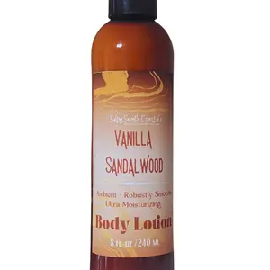 Vanilla Sandalwood Body Lotion - Vegan skincare, ultra-rich Avocado & jojoba oil, blend of Sandalwood and warm buttery vanilla