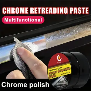 Chrome Repair Paste, Universal Oxidized Metal Restorer, Polishing Cream for Car Door Handles, Windows, Bumpers, Professional Chrome Repair Solution