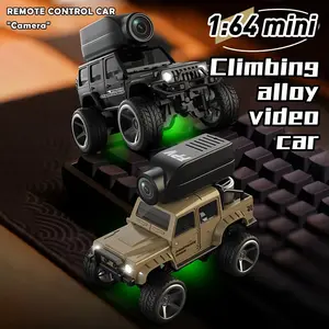 Remote control drift car (with camera) suitable for adults and teenagers - 1:64 scale, 2.4G, independent suspension system, metal frame, mini off-road vehicle, FPV racing drone, RC climbing car, birthday/Christmas gift.