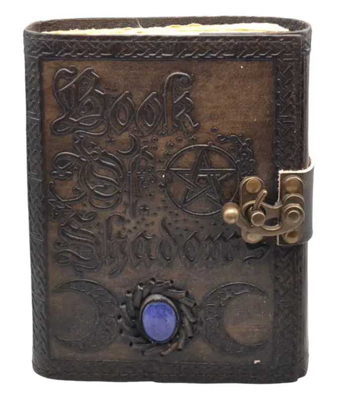 Book of Shadows Leather Journal with Latch — Grimoire with Aged Paper